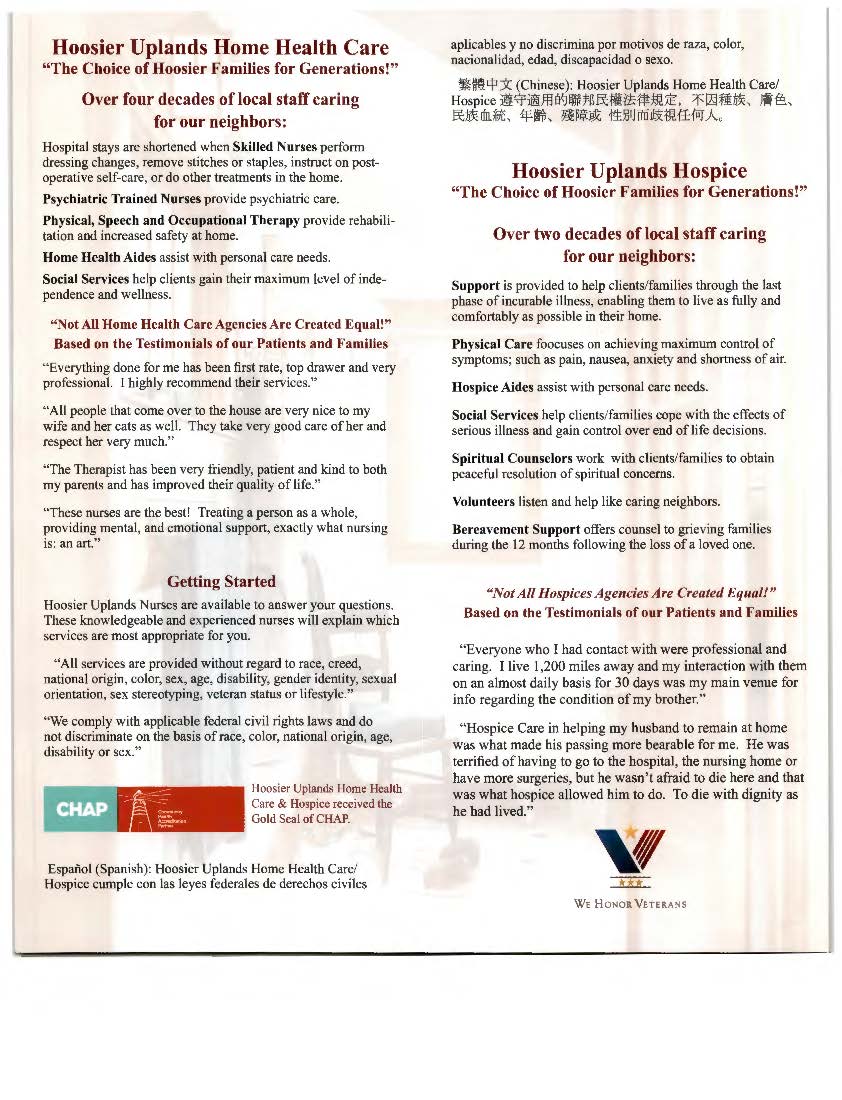 Hoosier Uplands Departments